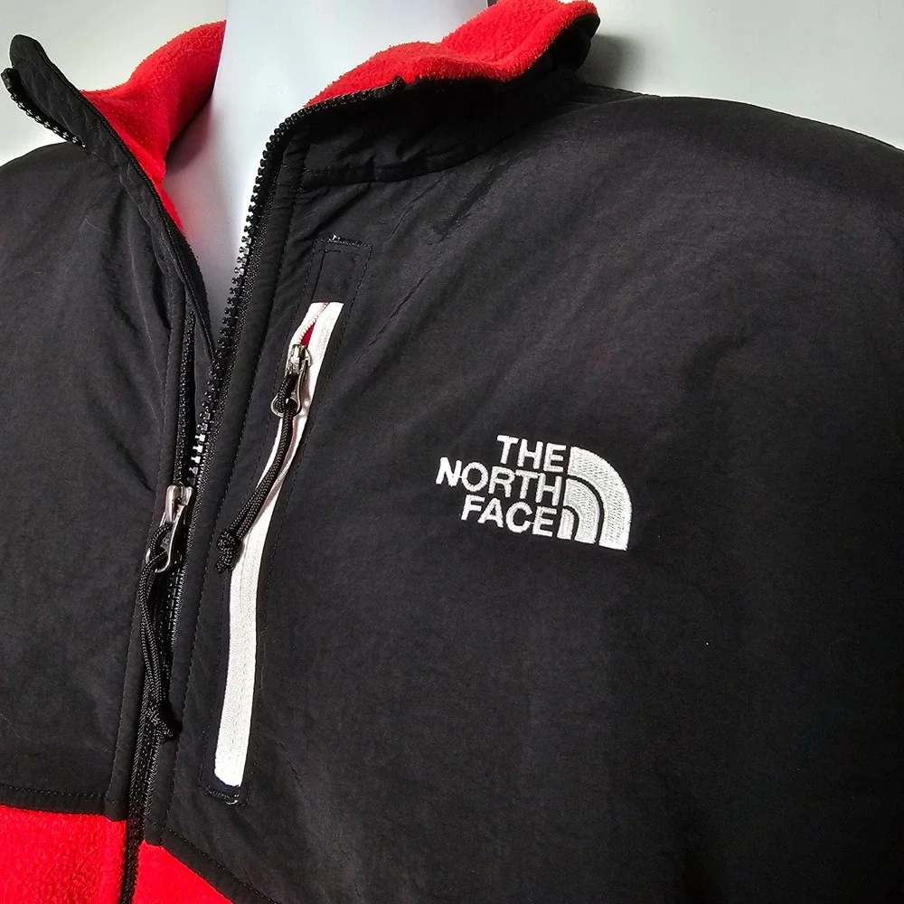 The North Face Mens Denali Fleece Jacket Large Red Black Gorpcore Outdoor